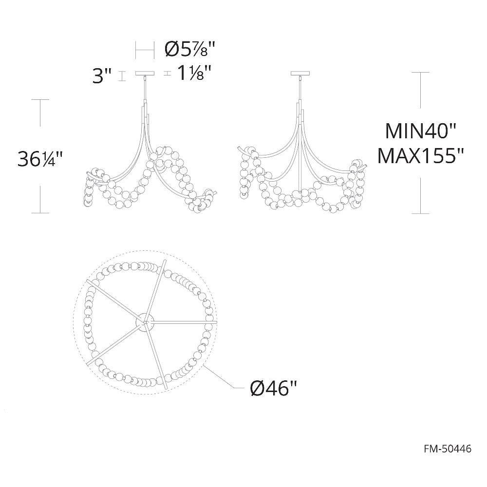 Modern Forms - PD-50446-AB - Parel - 40.9W 1 LED Pendant-45 Inches Tall and 46 Inches Wide