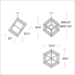 dweLED - PD-51041-BK - Atlas - 41.63 Inch 42W 1 Led Chandelier