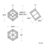 dweLED - PD-51050-BK - Atlas - 50 Inch 60W 1 Led Chandelier