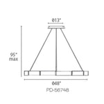Modern Forms - PD-56748-PN - Zelda-75W 12 LED Chandelier in Contemporary Style-48 Inches Wide by 3.3 Inches High