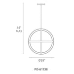 Modern Forms - PD-61738-TT - Kinetic-202W 1 LED Chandelier in Contemporary Style-38 Inches Wide by 38 Inches High