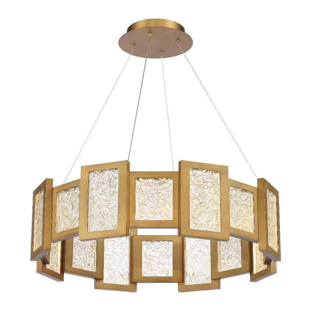 Modern Forms - PD-66028-AB - Fury-44W 16 LED Round Chandelier in Mid-Century Modern Style-28.25 Inches Wide by 8 Inches High