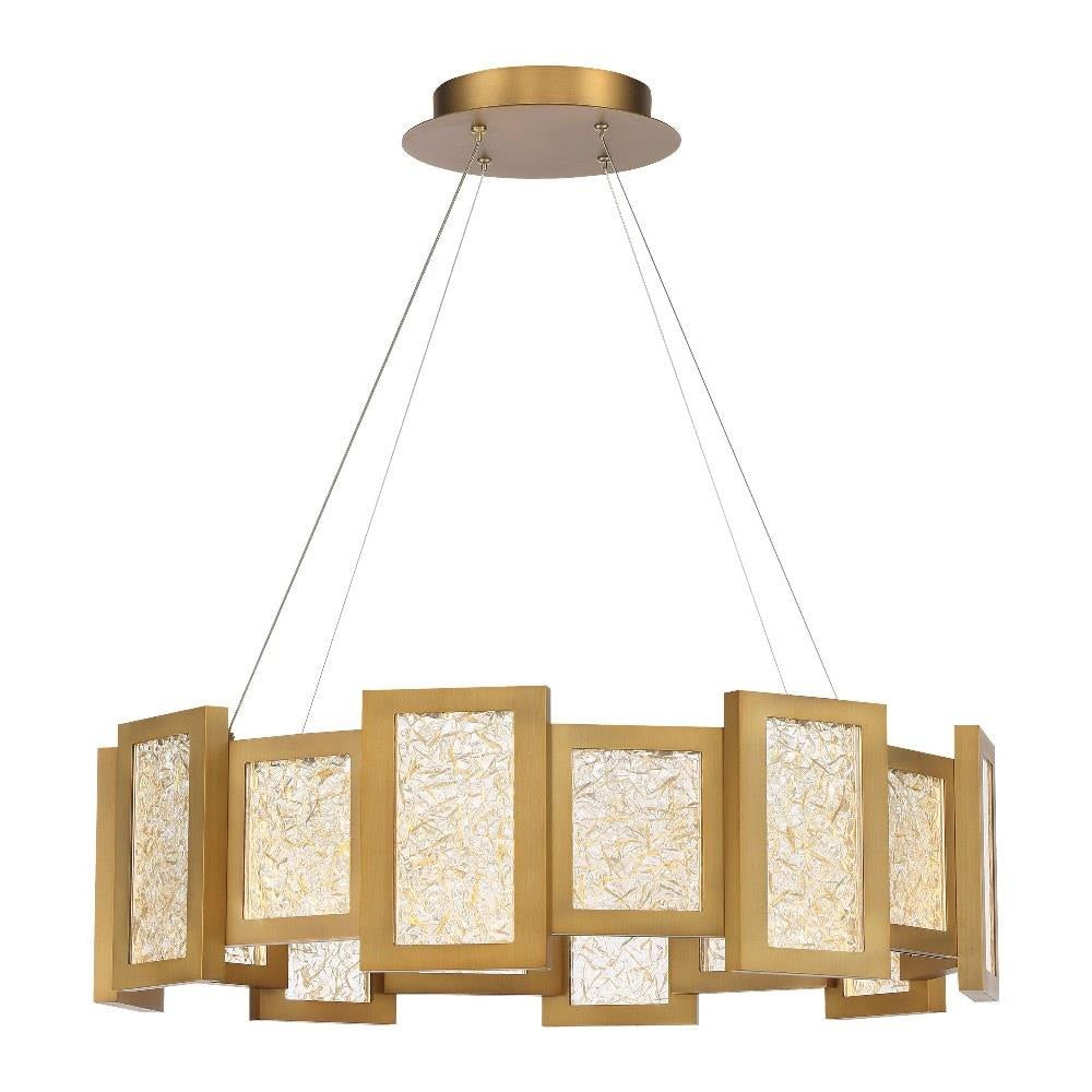 Modern Forms - PD-66028-AB - Fury-44W 16 LED Round Chandelier in Mid-Century Modern Style-28.25 Inches Wide by 8 Inches High