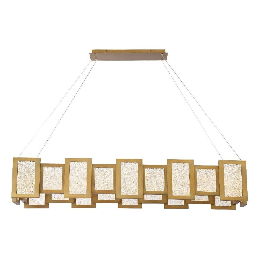 Modern Forms - PD-66048-AB - Fury-45W 24 LED Rectangular Chandelier in Mid-Century Modern Style-18 Inches Wide by 8 Inches High