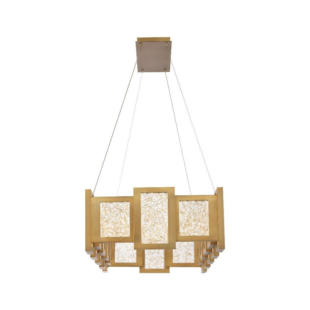 Modern Forms - PD-66048-AB - Fury-45W 24 LED Rectangular Chandelier in Mid-Century Modern Style-18 Inches Wide by 8 Inches High
