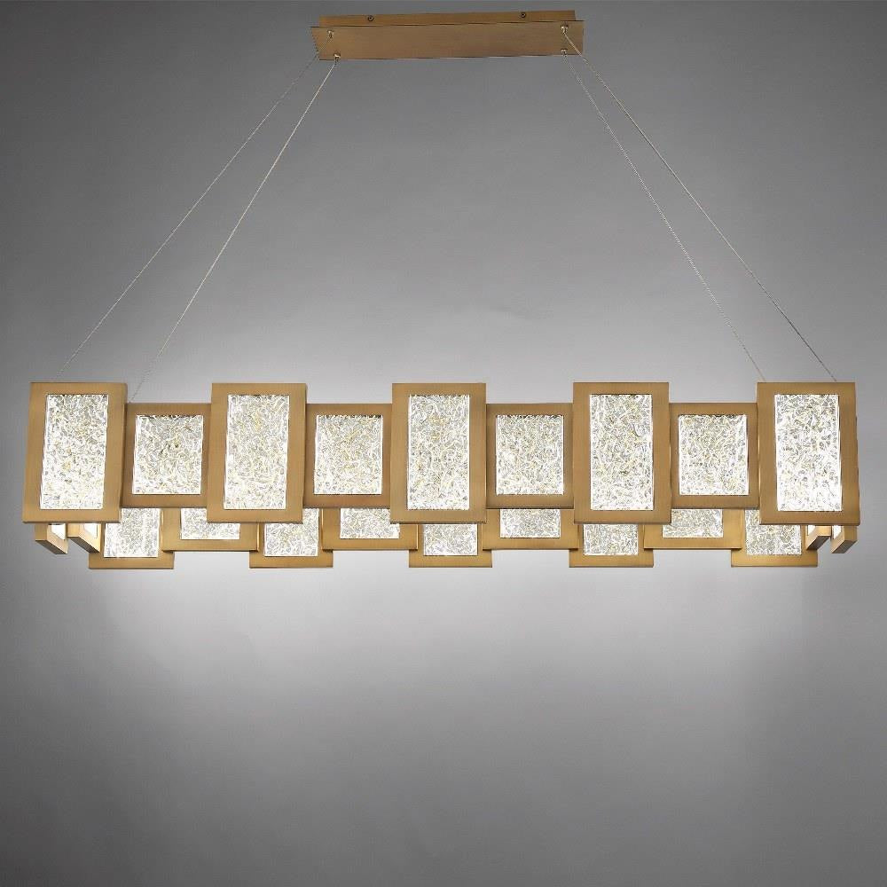 Modern Forms - PD-66048-AB - Fury-45W 24 LED Rectangular Chandelier in Mid-Century Modern Style-18 Inches Wide by 8 Inches High