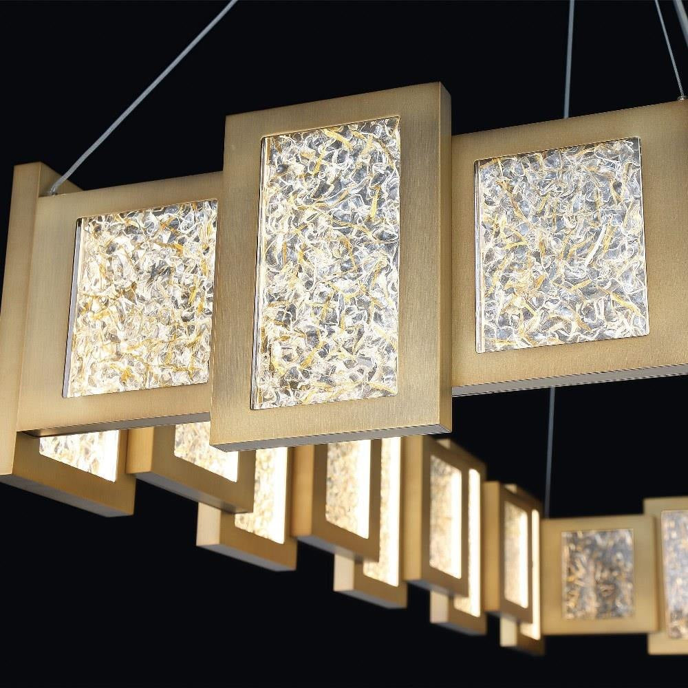 Modern Forms - PD-66048-AB - Fury-45W 24 LED Rectangular Chandelier in Mid-Century Modern Style-18 Inches Wide by 8 Inches High