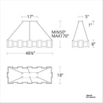 Modern Forms - PD-66048-AB - Fury-45W 24 LED Rectangular Chandelier in Mid-Century Modern Style-18 Inches Wide by 8 Inches High