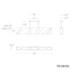 Modern Forms - PD-68356-BK - Intrasection - 200.6W 1 LED Linear Chandelier In Modern Style-10 Inches Tall and 4.38 Inches Wide