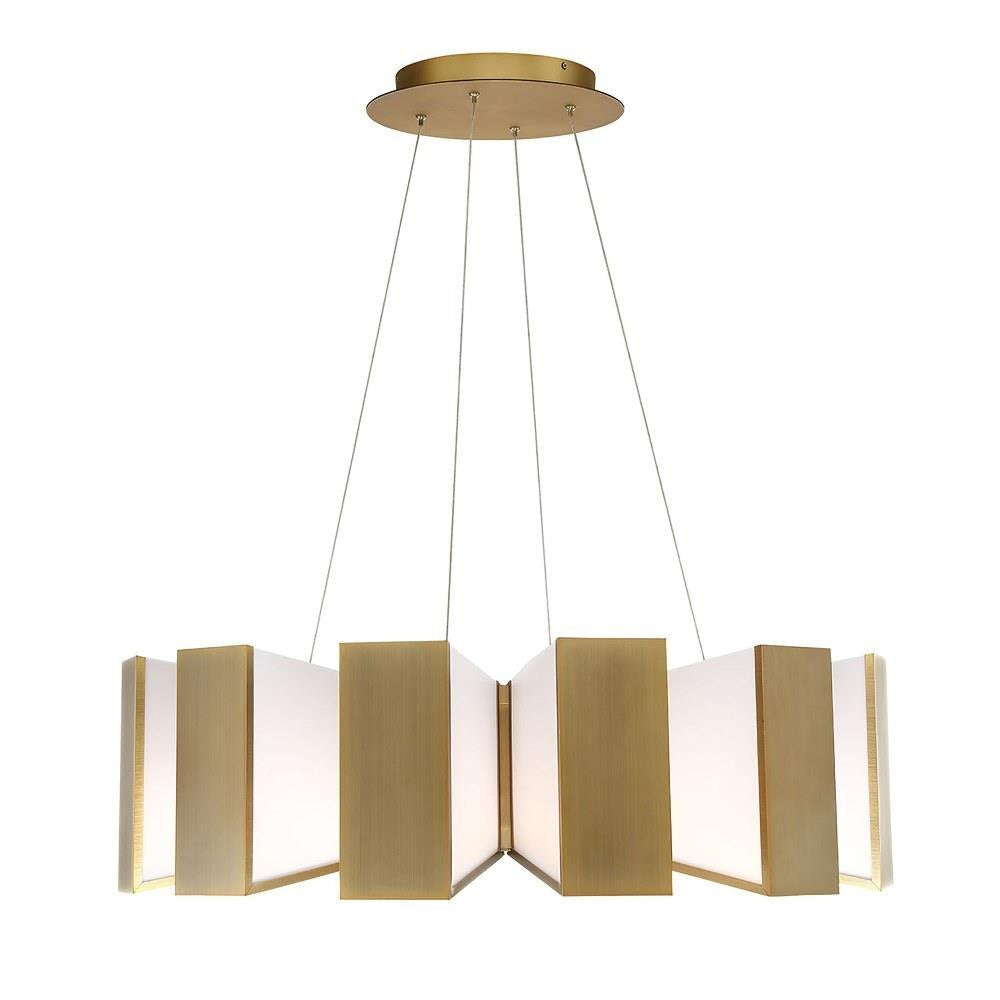 Modern Forms - PD-75934-AB - Chronos-48W 12 LED Chandelier in Mid-Century Modern Style-34 Inches Wide by 10 Inches High