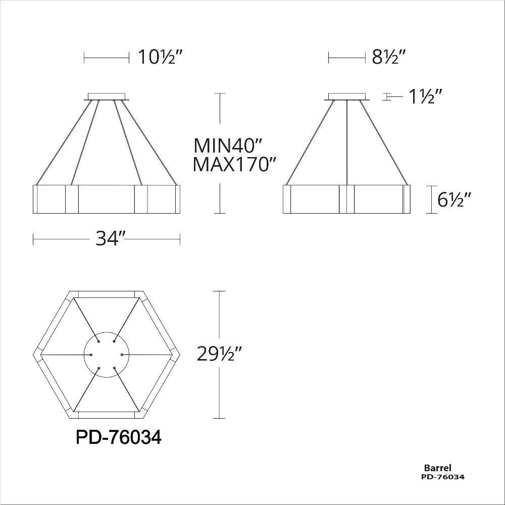 Modern Forms - PD-76034-AN - Forever-32W 1 LED Chandelier in Mid-Century Modern Style-29.44 Inches Wide by 6.5 Inches High