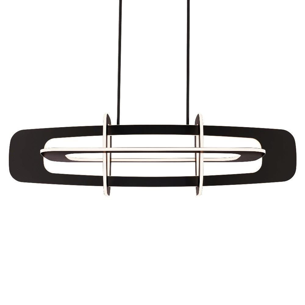 Modern Forms - PD-76350-BK - Vesta - 86.4W 8 LED Linear Chandelier In Contemporary Style-14.13 Inches Tall and 16.13 Inches Wide