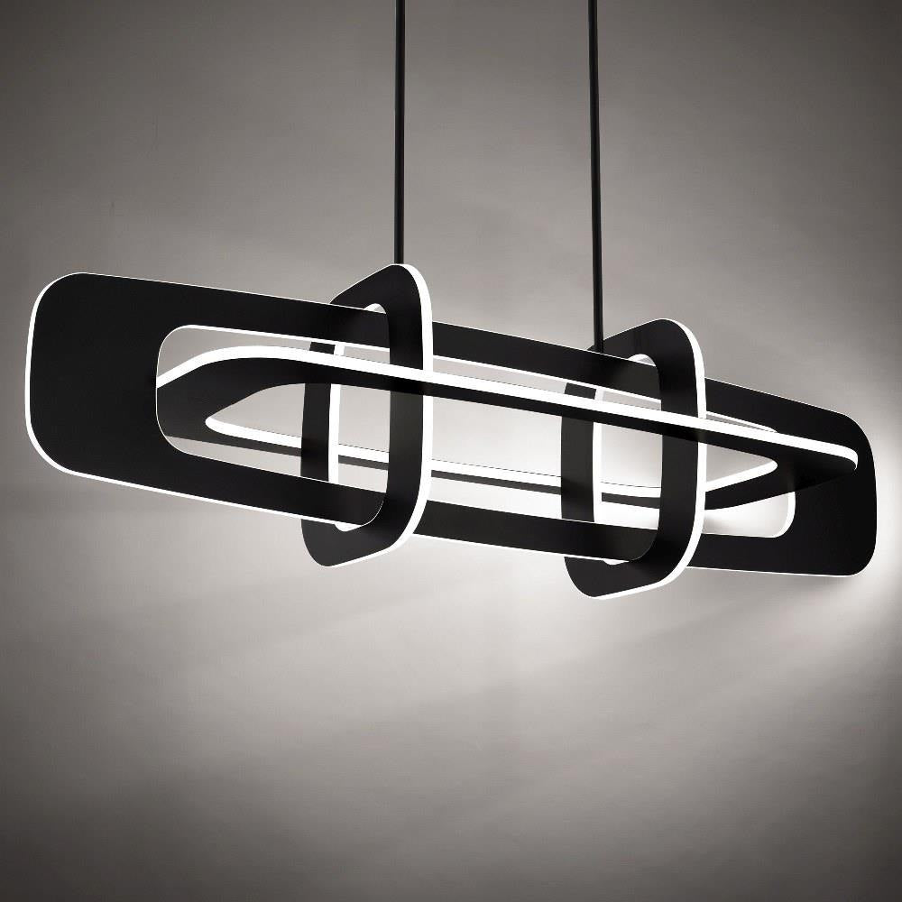 Modern Forms - PD-76350-BK - Vesta - 86.4W 8 LED Linear Chandelier In Contemporary Style-14.13 Inches Tall and 16.13 Inches Wide