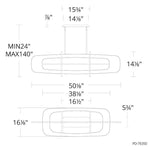 Modern Forms - PD-76350-BK - Vesta - 86.4W 8 LED Linear Chandelier In Contemporary Style-14.13 Inches Tall and 16.13 Inches Wide