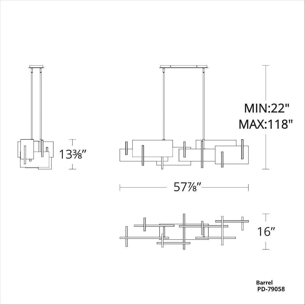 Modern Forms - PD-79058-AB - Amari - 57.88 Inch 60W 1 LED Chandelier