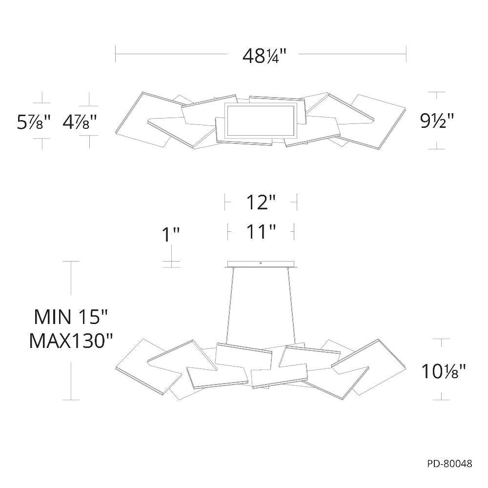 Modern Forms - PD-80048-BK - Konstruct-78W 1 LED Chandelier in Modern Style-48 Inches Wide by 15 Inches High
