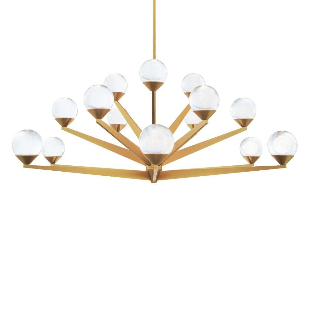Modern Forms - PD-82042-AB - Double Bubble - 44W 15 LED Chandelier In Transitional Style-17.63 Inches Tall and 42 Inches Wide
