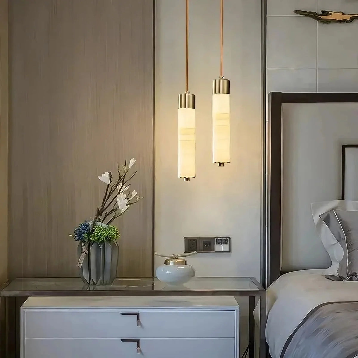 Moonshade Natural Marble Pendant Light Fixture