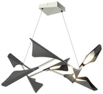 Plume 37.6"W 8-Light Black and Sterling Standard LED Pendant
