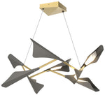 Plume 37.6"W 8-Light Iron and Modern Brass Standard LED Pendant
