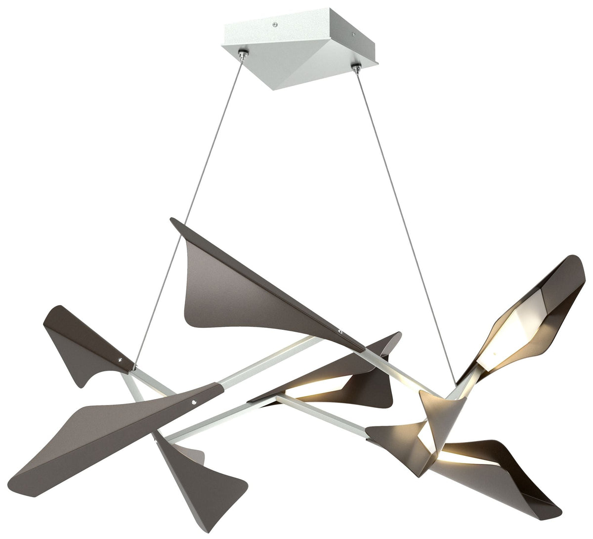 Plume 37.6"W 8-Light Oil Rubbed Bronze andStandard LED Pendant