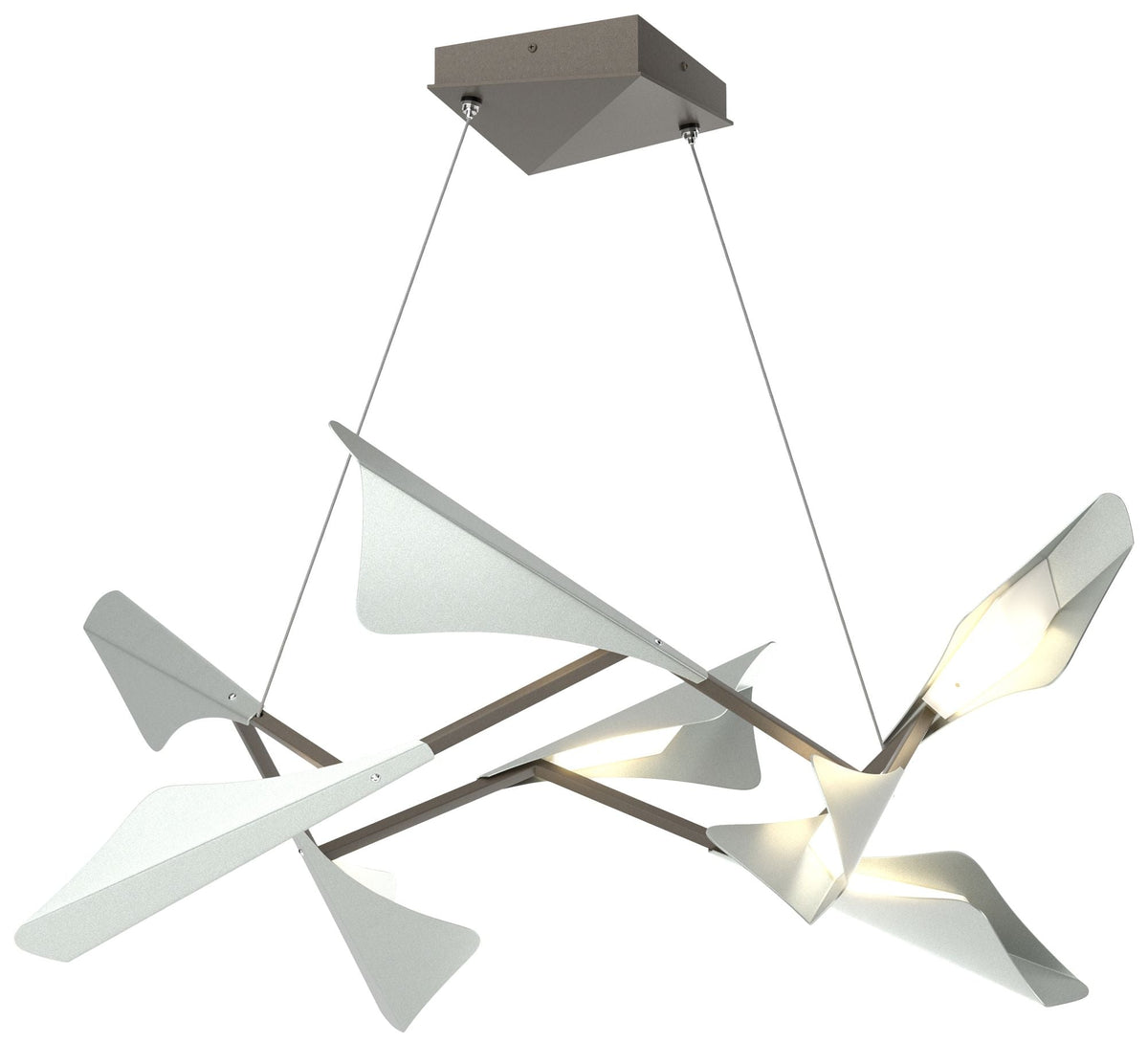 Plume 37.6"W 8-Light Vintage Platinum and Dark Smoke Standard LED Pend