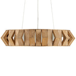 Plunge 30" Wide Brass Toffee Wood LED Chandelier