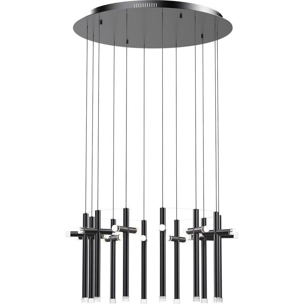 PageOne Lighting - PP020213-SDG - Seesaw - 90W 12 LED Round Chandelier-22 Inches Tall and 36.5 Inches Wide