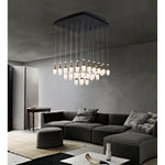 PageOne Lighting - PP121217-DT/AL/BG - La Botella - 184W 36 LED Rectangular Chandelier-12 Inches Tall and 29.5 Inches Wide