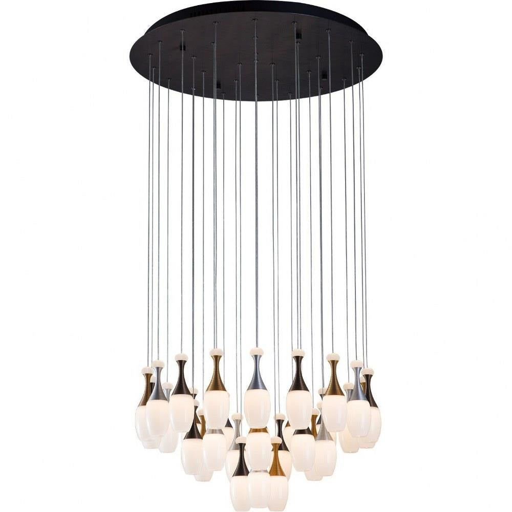 PageOne Lighting - PP121219-DT/AL/BG - La Botella - 148W 29 LED Round Chandelier-12 Inches Tall and 29.5 Inches Wide