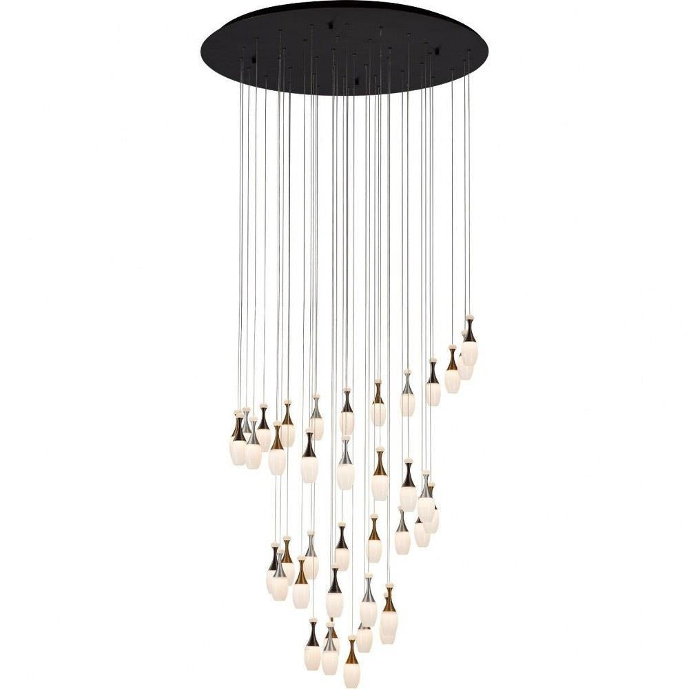 PageOne Lighting - PP121221-DT/AL/BG - La Botella - 200W 39 LED Round Chandelier-12 Inches Tall and 29.5 Inches Wide