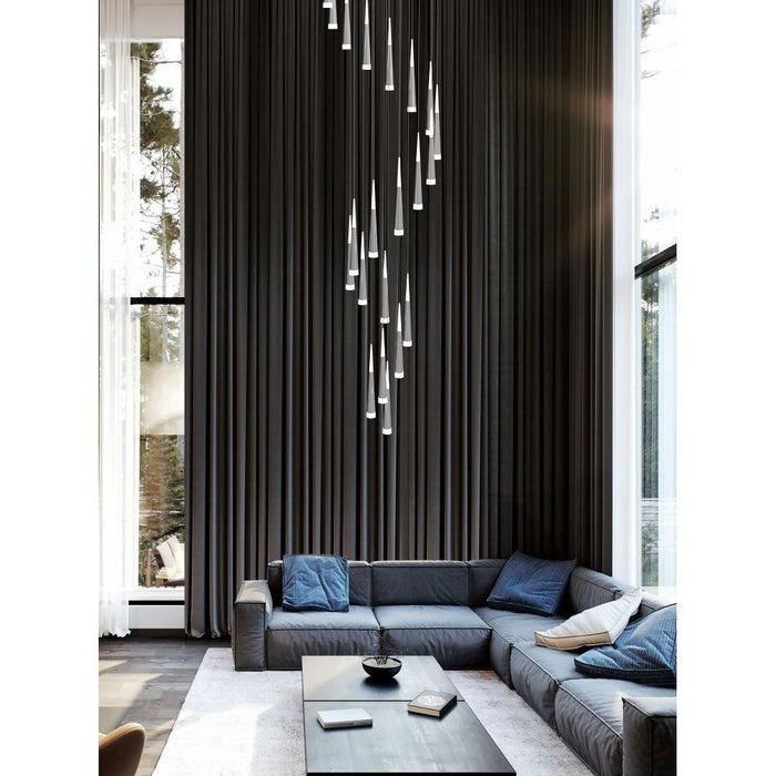 PageOne Lighting - PP121396-AL - Meteor - 210W 28 LED Round Chandelier-24.2 Inches Tall and 33.5 Inches Wide