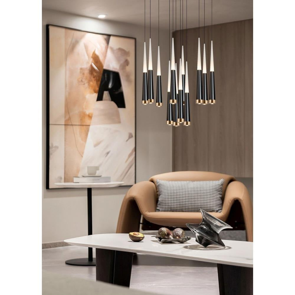 PageOne Lighting - PP121498-SDG/BC - Comet - 94W 12 LED Chandelier-145.7 Inches Tall and 23.6 Inches Wide