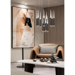 PageOne Lighting - PP121498-SDG/BC - Comet - 94W 12 LED Chandelier-145.7 Inches Tall and 23.6 Inches Wide