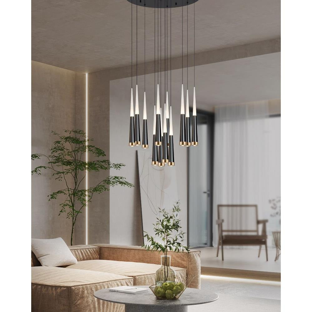 PageOne Lighting - PP121498-SDG/BC - Comet - 94W 12 LED Chandelier-145.7 Inches Tall and 23.6 Inches Wide