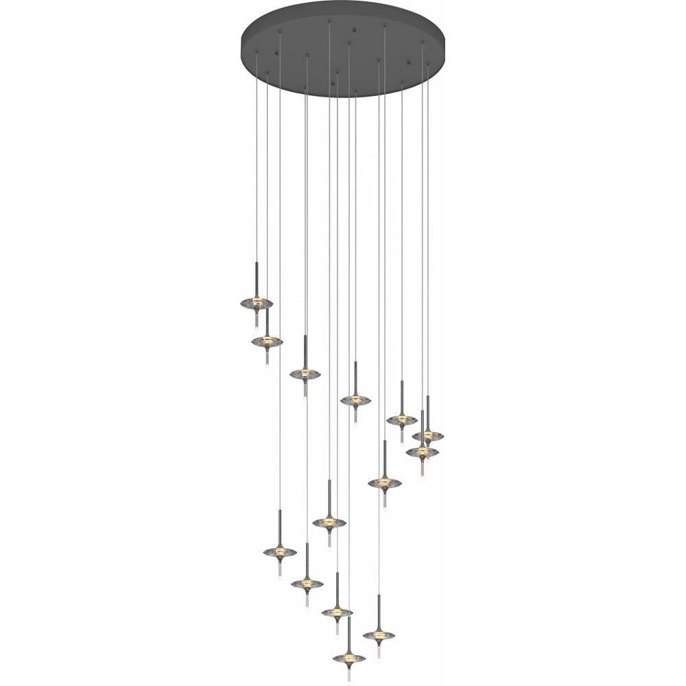 PageOne Lighting - PP121755-CM/GY - Light-Year - 96W 18 LED Chandelier-128.3 Inches Tall and 31.5 Inches Wide
