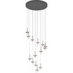 PageOne Lighting - PP121755-CM/GY - Light-Year - 96W 18 LED Chandelier-128.3 Inches Tall and 31.5 Inches Wide