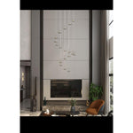 PageOne Lighting - PP121755-CM/GY - Light-Year - 96W 18 LED Chandelier-128.3 Inches Tall and 31.5 Inches Wide
