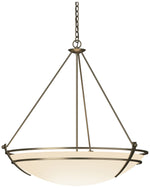 Presidio Tryne 35.1"W Large Scale Soft Gold Pendant With Opal Glass Sh