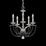Priscilla 22"H x 18"W 5-Light Crystal Chandelier in Antique Silve