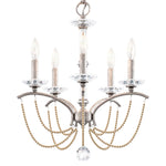 Priscilla 22"H x 18"W 5-Light Crystal Chandelier in Antique Silve