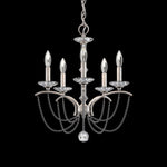 Priscilla 22"H x 18"W 5-Light Crystal Chandelier in Antique Silve