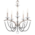 Priscilla 22"H x 18"W 5-Light Crystal Chandelier in Antique Silve