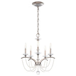 Priscilla 22"H x 18"W 5-Light Crystal Chandelier in Antique Silve