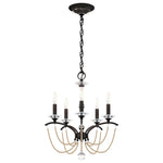 Priscilla 22"H x 18"W 5-Light Crystal Chandelier in Black