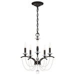 Priscilla 22"H x 18"W 5-Light Crystal Chandelier in Black