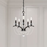 Priscilla 22"H x 18"W 5-Light Crystal Chandelier in Black