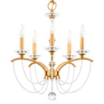 Priscilla 22"H x 18"W 5-Light Crystal Chandelier in Heirloom Gold
