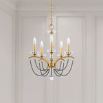 Priscilla 22"H x 18"W 5-Light Crystal Chandelier in Heirloom Gold