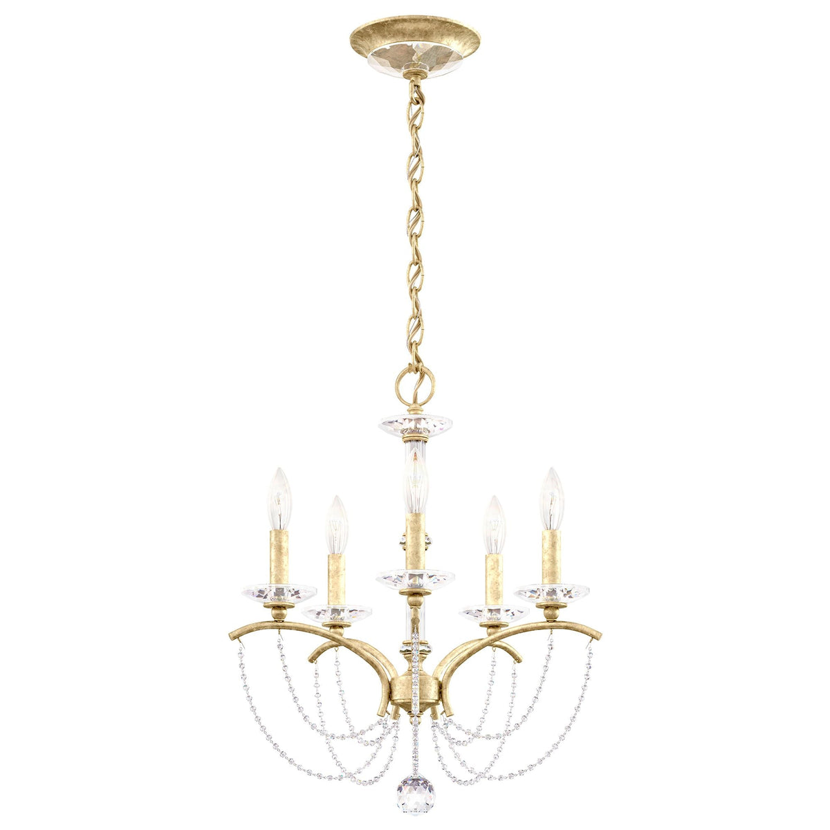 Priscilla 22"H x 18"W 5-Light Crystal Chandelier in Heirloom Silv